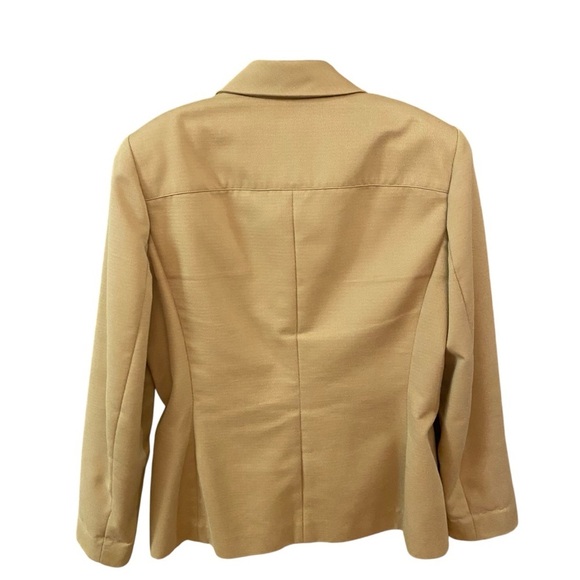 Vintage Anne Klein Women’s Blazer Jacket Size 10 Camel Cotton Wool Blend Career - Picture 4 of 8